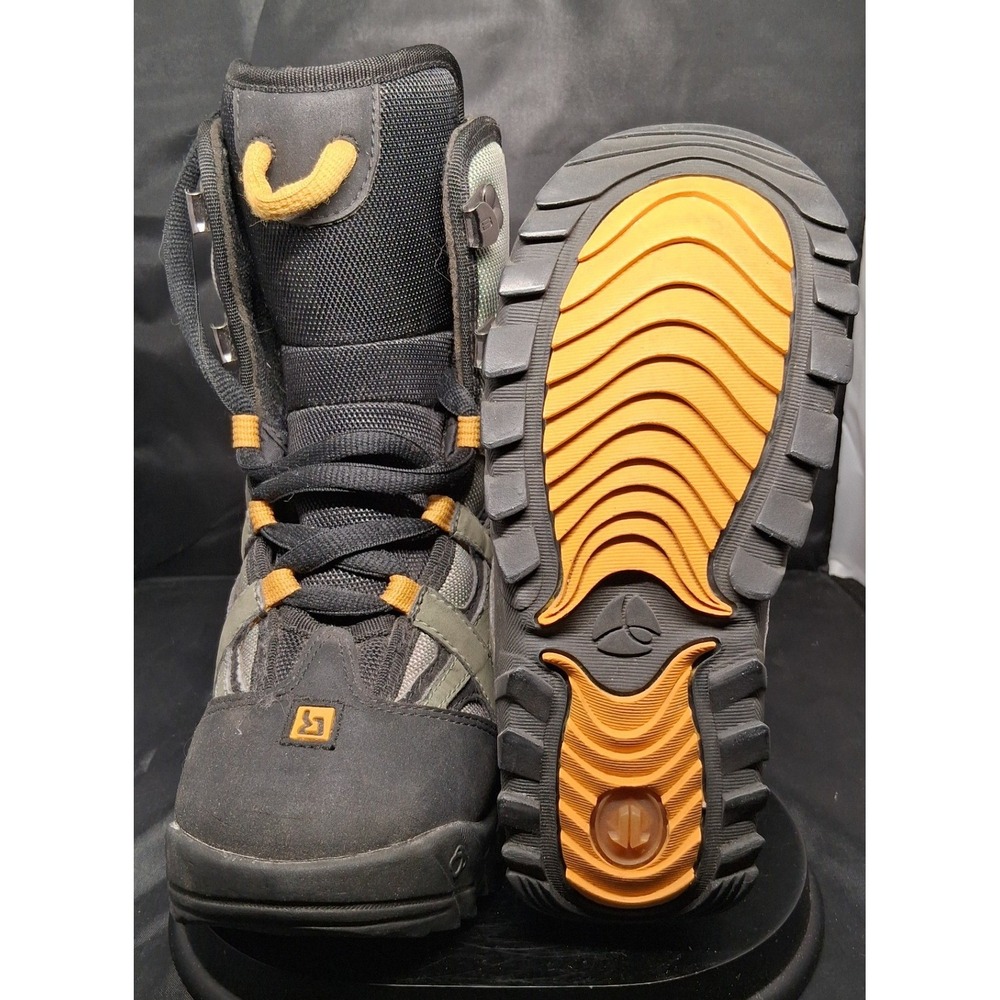 Burton Youth Snowboard Boots Black Grey Orange Size 1 Kids Lace Up Winter Sports